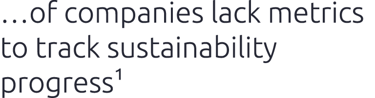 …of companies lack metrics to track sustainability progress1