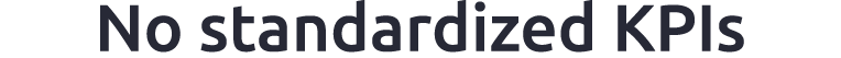 No standardized KPIs