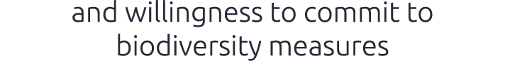and willingness to commit to biodiversity measures