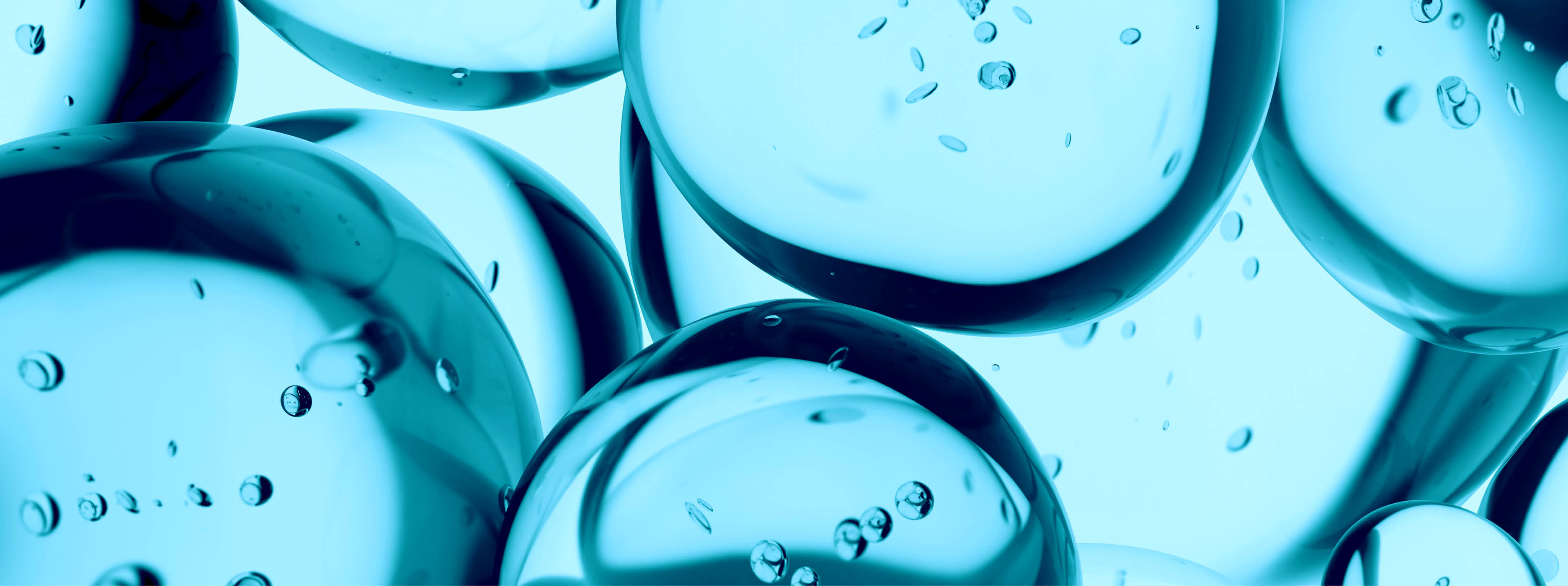 Green molecules, water drops. 3D liquid bubbles pattern. Beauty background. Healthcare and medicine. Close-up. Design element.