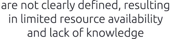 are not clearly defined, resulting in limited resource availability and lack of knowledge 