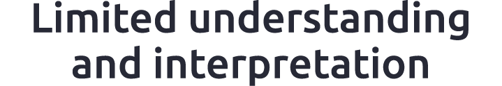 Limited understanding and interpretation
