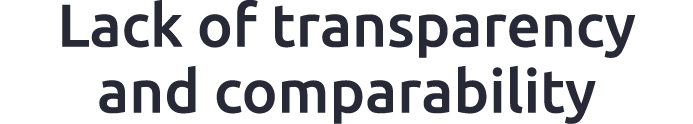Lack of transparency and comparability 