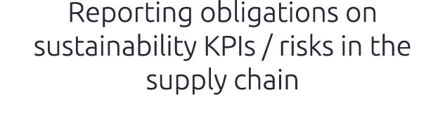 Reporting obligations on sustainability KPIs / risks in the supply chain 