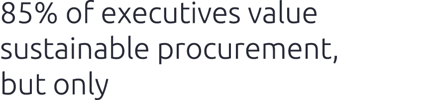 85% of executives value sustainable procurement, but only