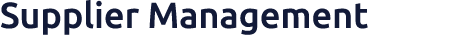 Supplier Management 