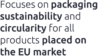 Focuses on packaging sustainability and circularity for all products placed on the EU market
