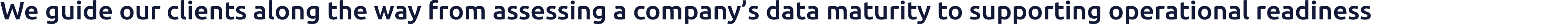 We guide our clients along the way from assessing a company’s data maturity to supporting operational readiness