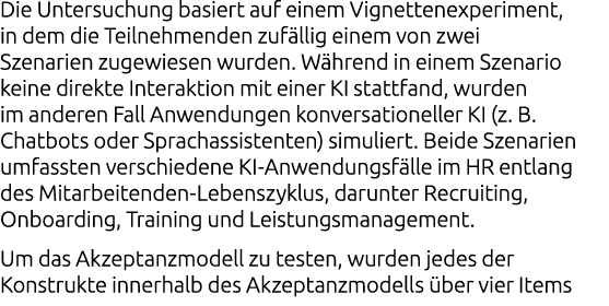 Die Untersuchung basiert auf einem Vignettenexperiment, in dem die Teilnehmenden zuf llig einem von zwei Szenarien zu...