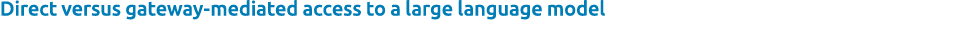 Direct versus gateway mediated access to a large language model 