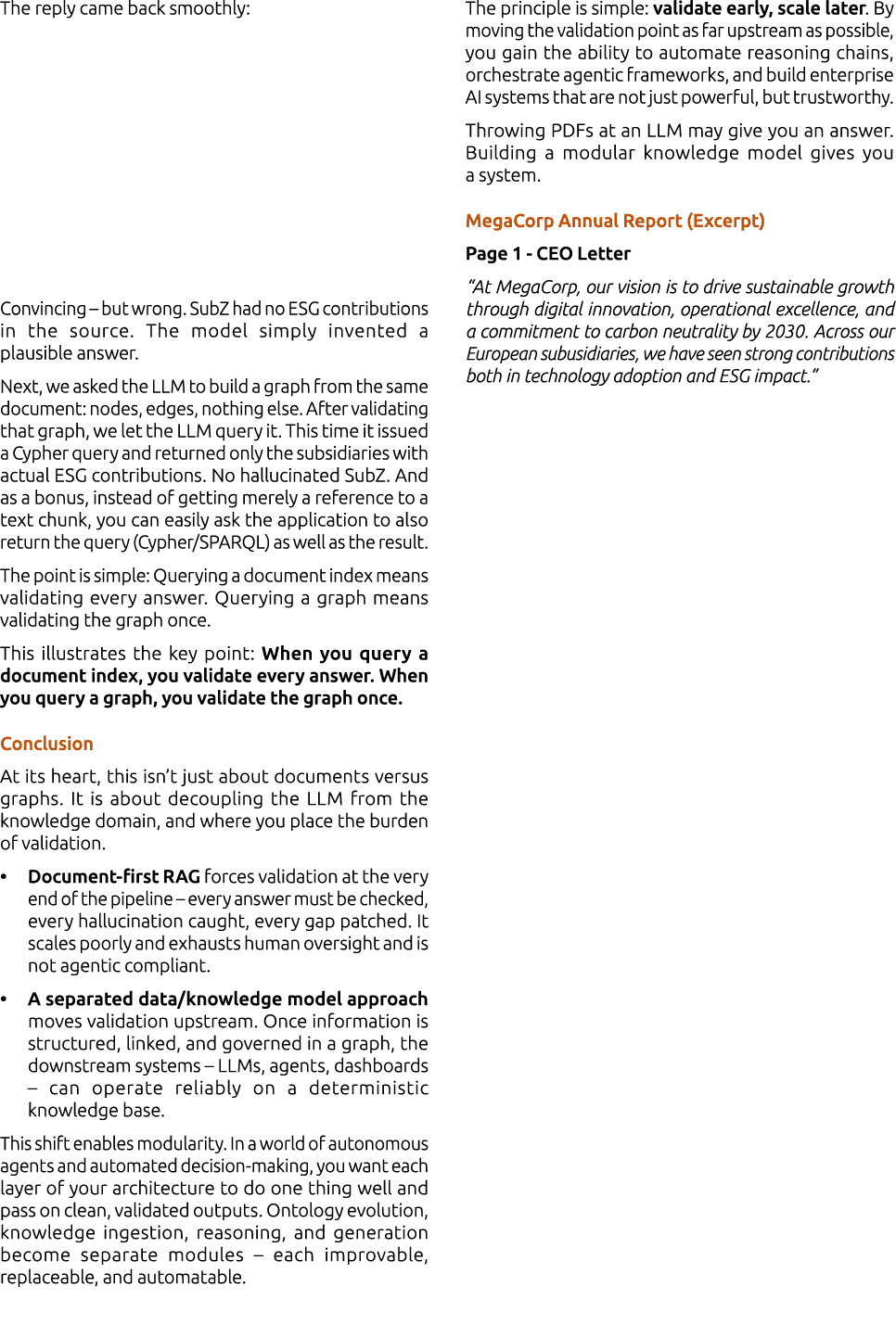 The reply came back smoothly: Convincing – but wrong. SubZ had no ESG contributions in the source. The model simply i...