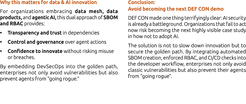 Why this matters for data & AI innovation For organizations embracing data mesh, data products, and agentic AI, this ...