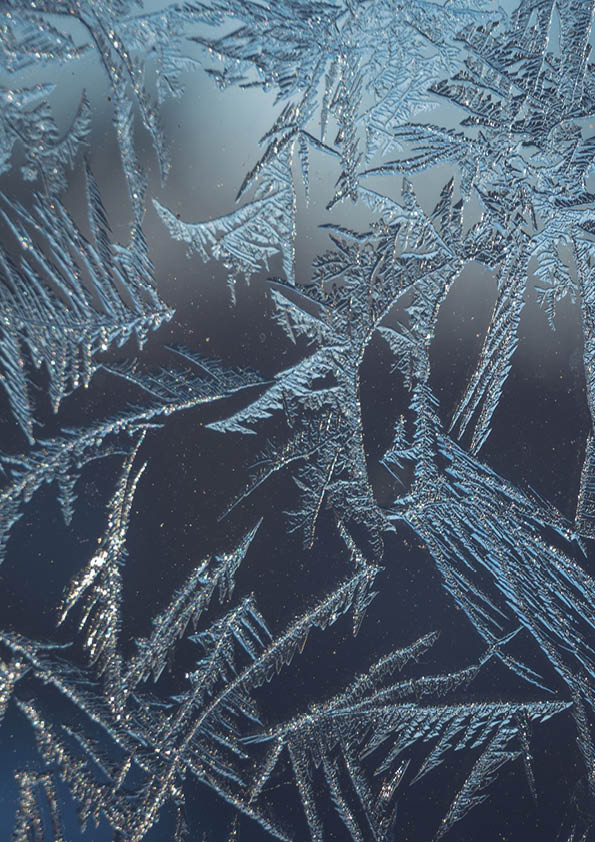 Frost formation over window glass