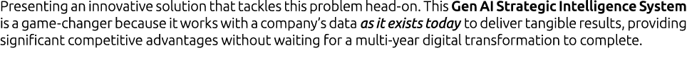 Presenting an innovative solution that tackles this problem head on. This Gen AI Strategic Intelligence System is a g...