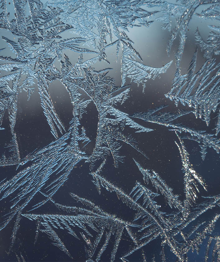 Frost formation over window glass