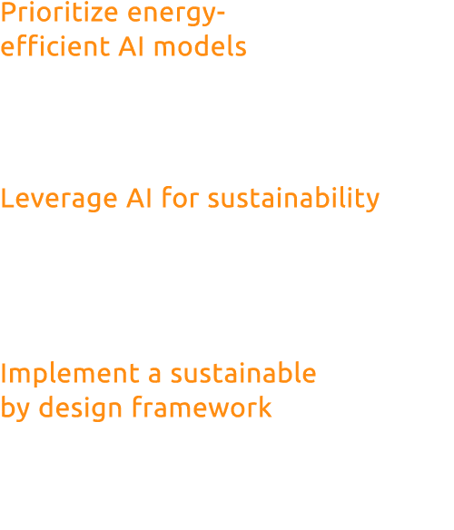 Prioritize energy efficient AI models Optimize algorithms and use techniques like model pruning to reduce energy cons...