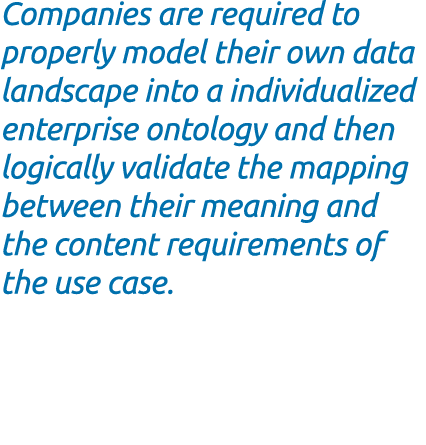 Companies are required to properly model their own data landscape into a individualized enterprise ontology and then ...