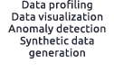 Data profiling Data visualization Anomaly detection Synthetic data generation