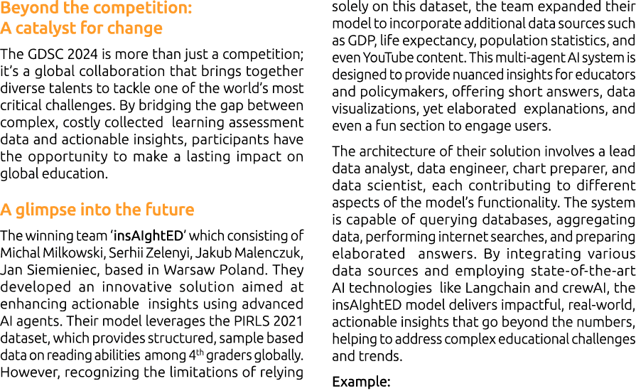 Beyond the competition: A catalyst for change The GDSC 2024 is more than just a competition; it’s a global collaborat...