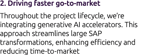 2. Driving faster go to market Throughout the project lifecycle, we’re integrating generative AI accelerators. This a...