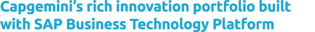 Capgemini’s rich innovation portfolio built with SAP Business Technology Platform