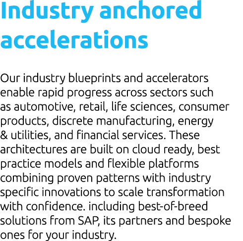 Industry anchored accelerations Our industry blueprints and accelerators enable rapid progress across sectors such as...