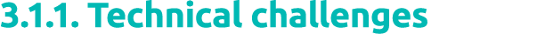 3.1.1. Technical challenges