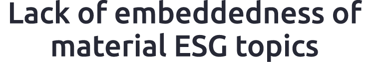 Lack of embeddedness of material ESG topics