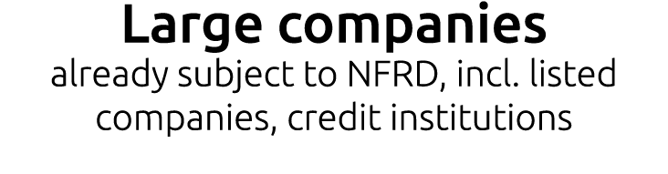 Large companies already subject to NFRD, incl. listed companies, credit institutions 