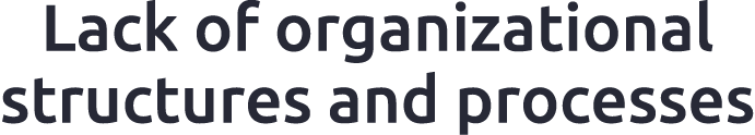 Lack of organizational structures and processes 
