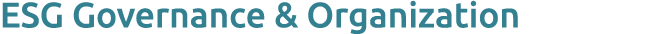 ESG Governance & Organization
