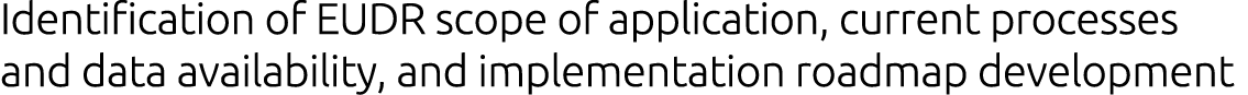 Identification of EUDR scope of application, current processes and data availability, and implementation roadmap deve...