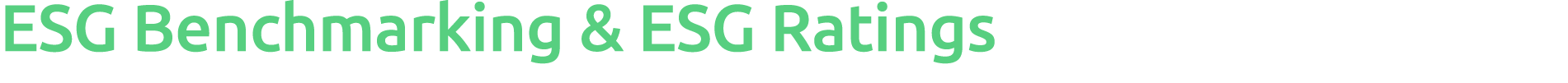 ESG Benchmarking & ESG Ratings 