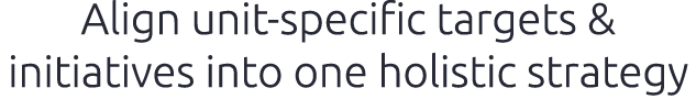 Align unit specific targets & initiatives into one holistic strategy 