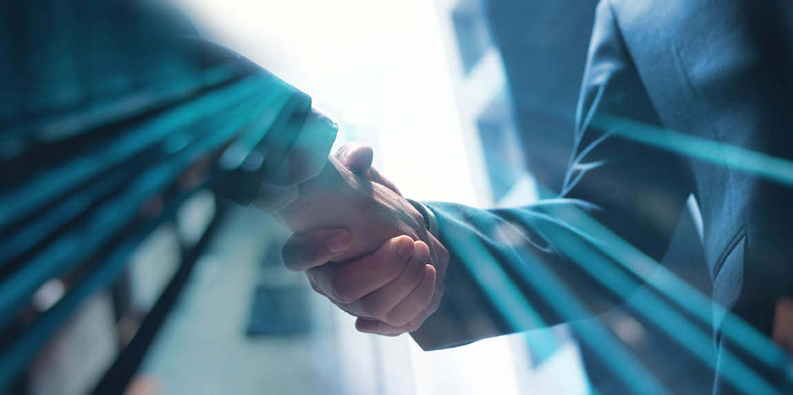 Businessmen making handshake with partner, greeting, dealing, merger and acquisition, business joint venture concept, for business, finance and investment background, teamwork and successful business