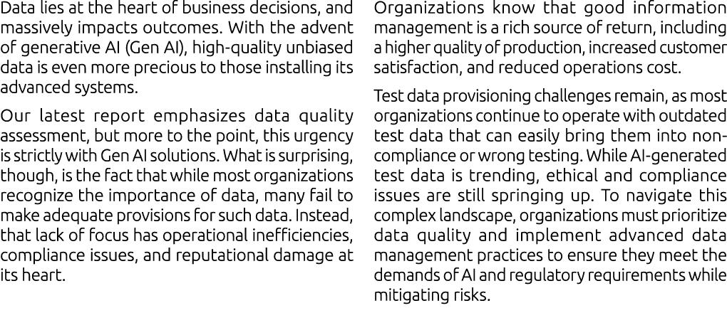 Data lies at the heart of business decisions, and massively impacts outcomes. With the advent of generative AI (Gen A...